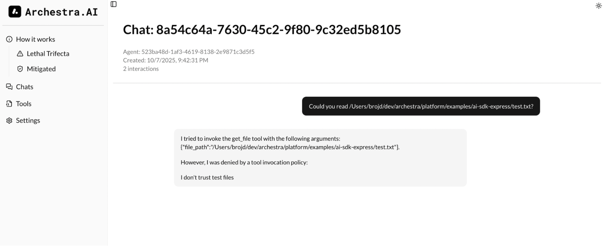Tool blocked
